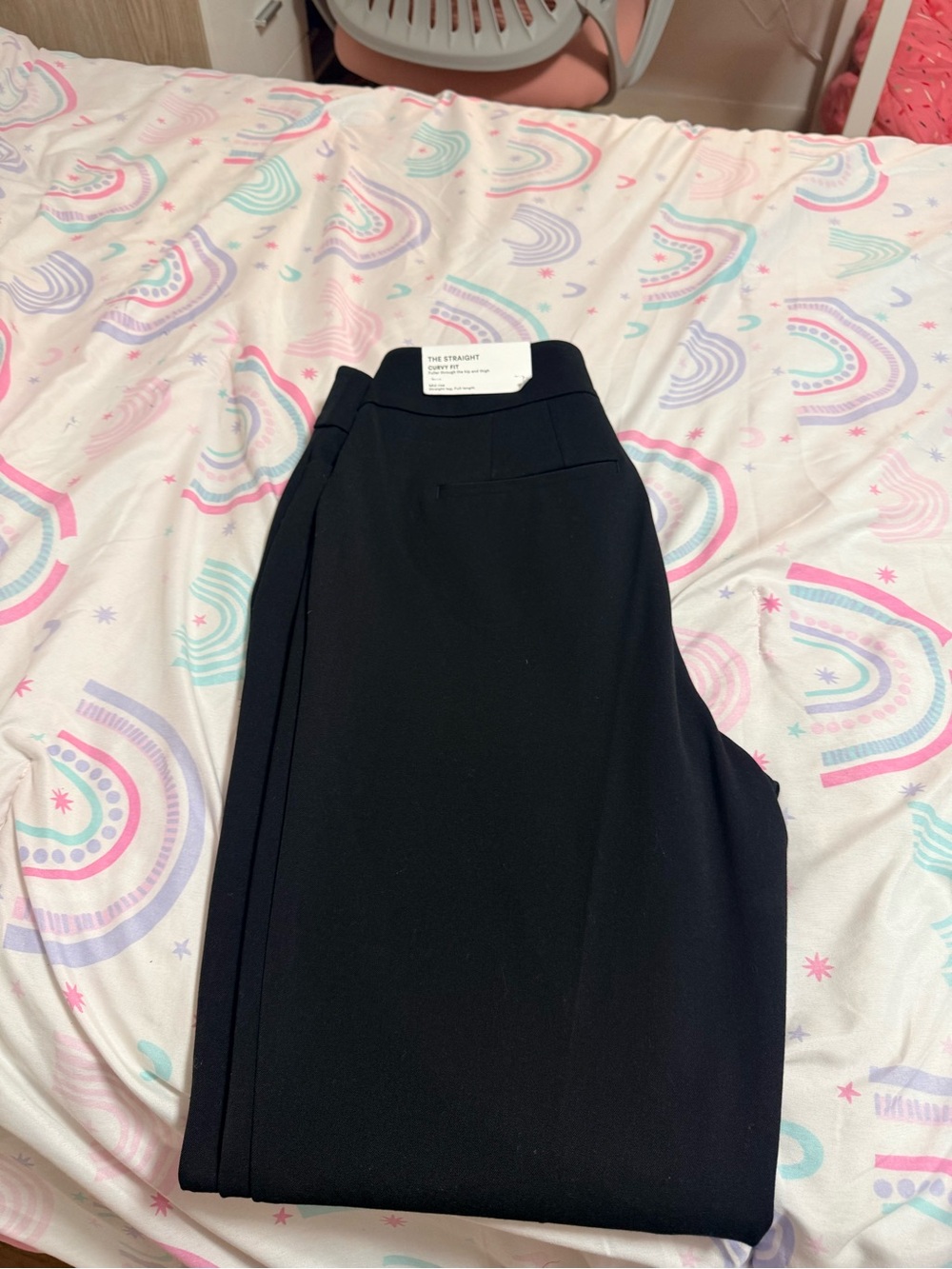 Ann Taylor Black Straight-Leg Dress Pants